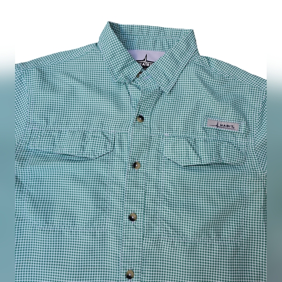 Habit Men's Fishing Short Sleeve Button-up Shirt Lot w/ 40+ Solar Factor Sz M - Picture 8 of 11